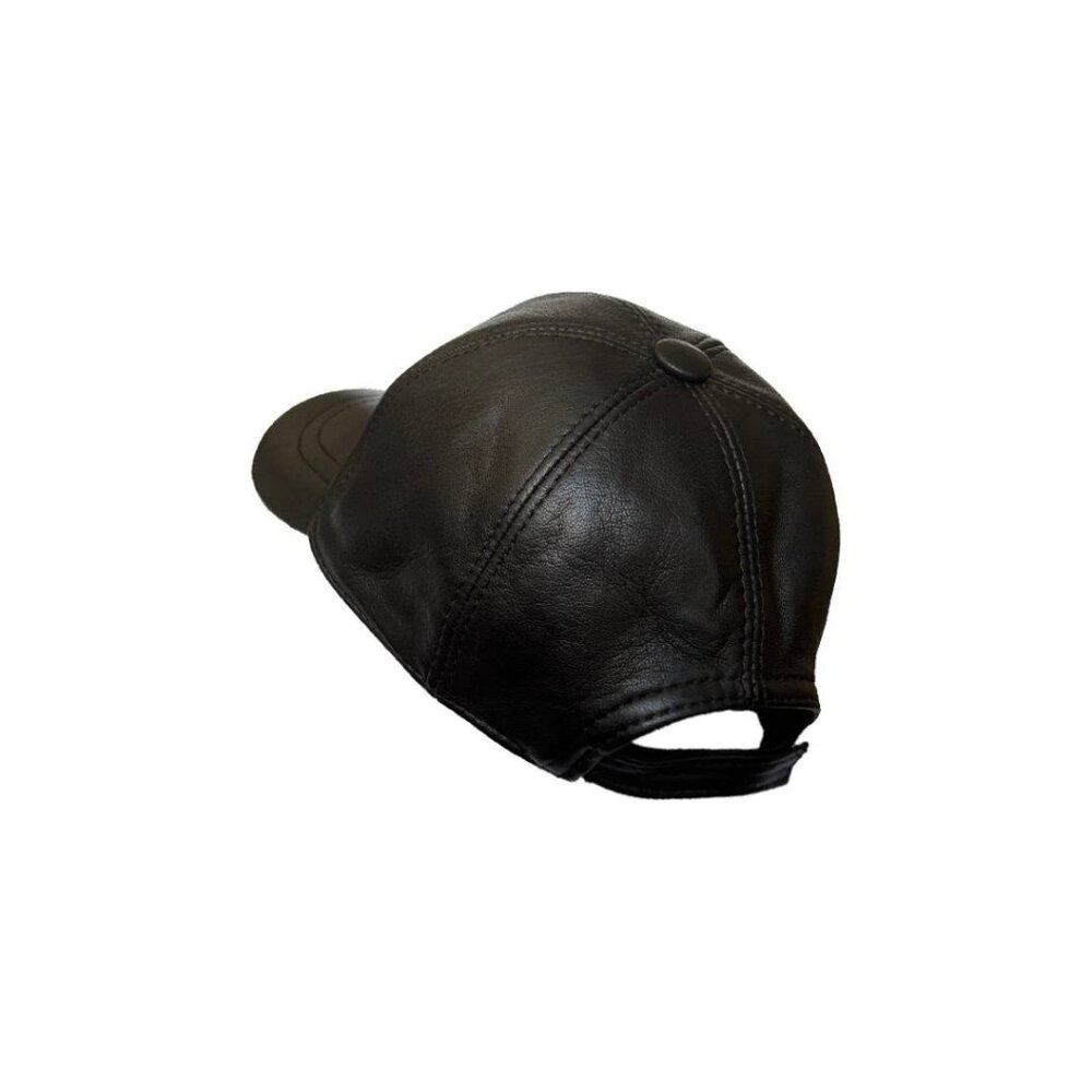 Genuine Lambskin Leather Baseball Cap – Premium Adjustable Hat - Picture 5 of 7